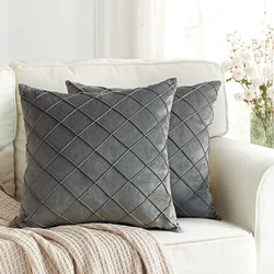 Dunkelgraue Samt kissen bezüge karierte Kissen bezüge 30x50cm 45x45cm 50x50cm nordische Wohnkultur Kissen bezug für Sofa kissen
