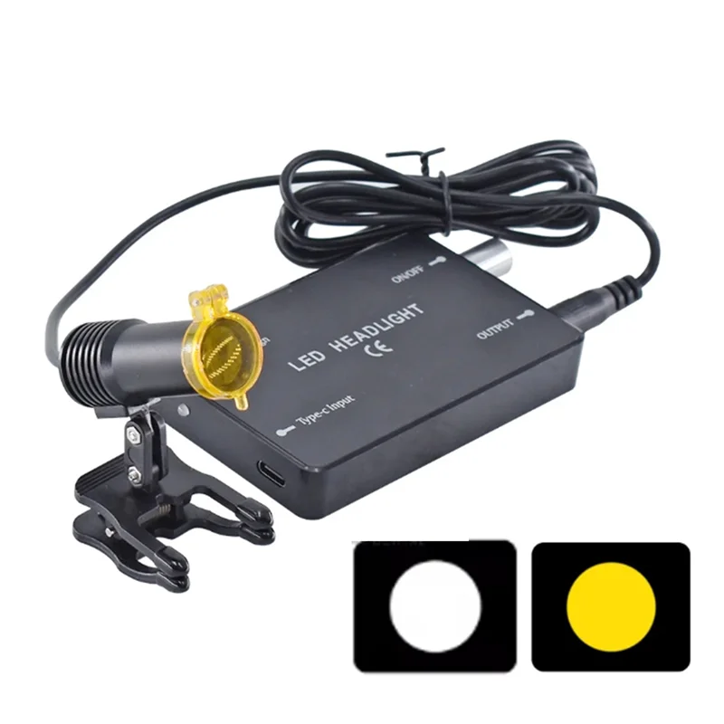 Lupa para piojos, faro LED de 5W, faro para dentistas con Clip para gafas, lupa, foco, iluminador, cargador UBS, enchufe europeo