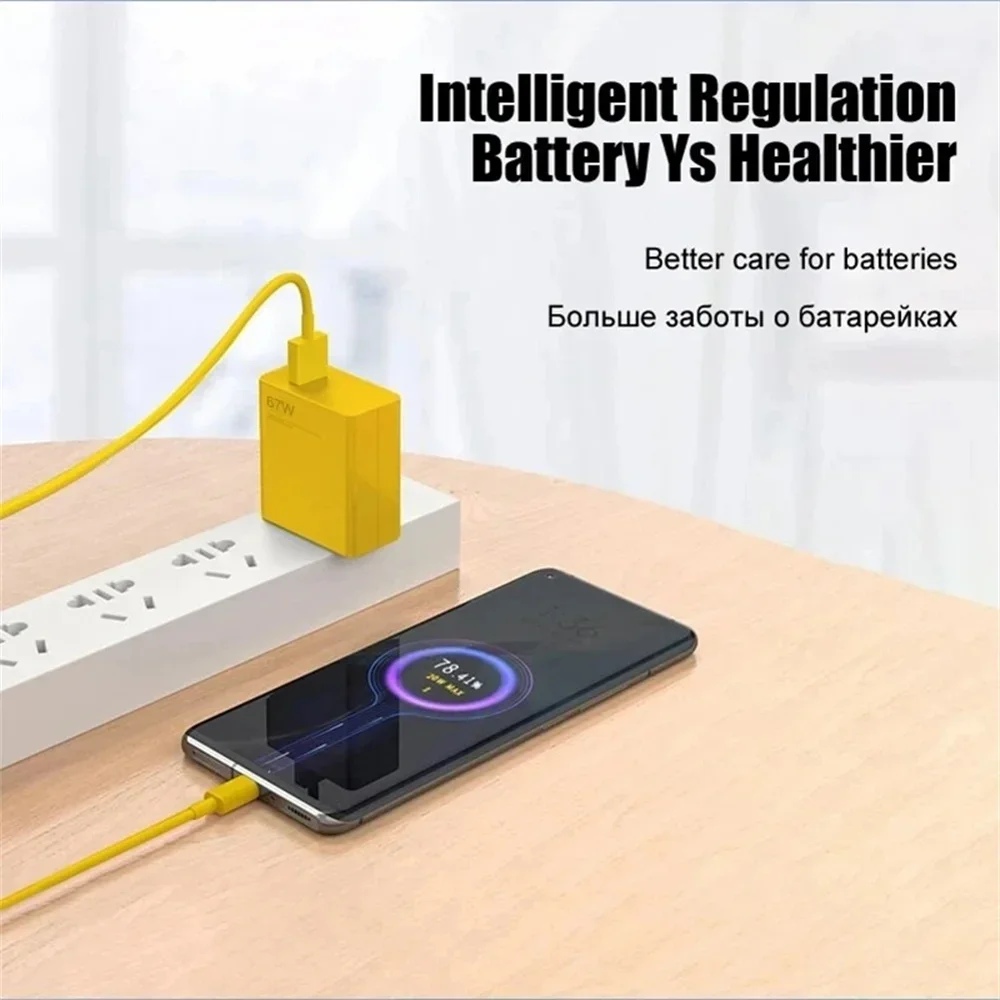 67W USB Charger QC3.0 Fast Charging Phone Charger Power Adapter USB Type C Cable For iPhone Samsung Xiaomi Huawei Wall Charger - náhled 2