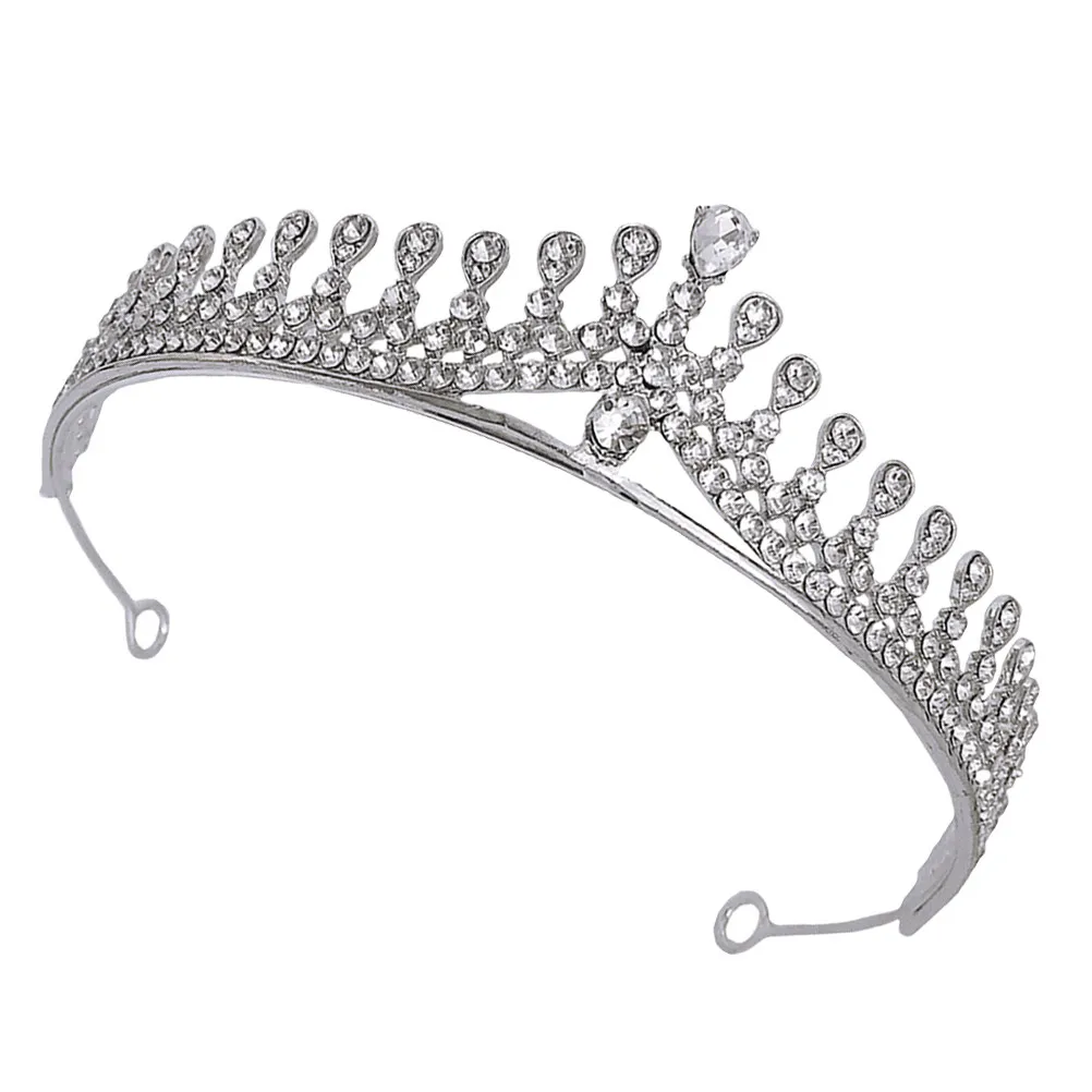 

1 шт. Элегантная свадебная корона-тиара со стразами, украшение для волос для невесты, изысканная декоративная корона для банкета