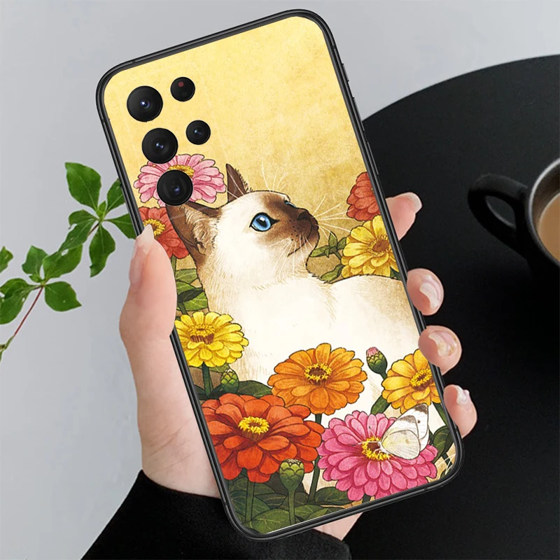 การ์ตูนแมวสําหรับSamsung Galaxy S25 S24 S23 S22 S21 S20 Ultra S20 S22 S21 S23 S20 FE s24 Plus