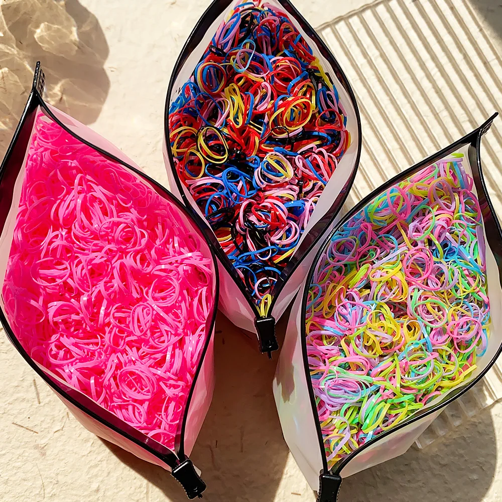  Colorful disposable rubber band hair ties, kids ponytail holders & headbands, girls’ hair accessories 3