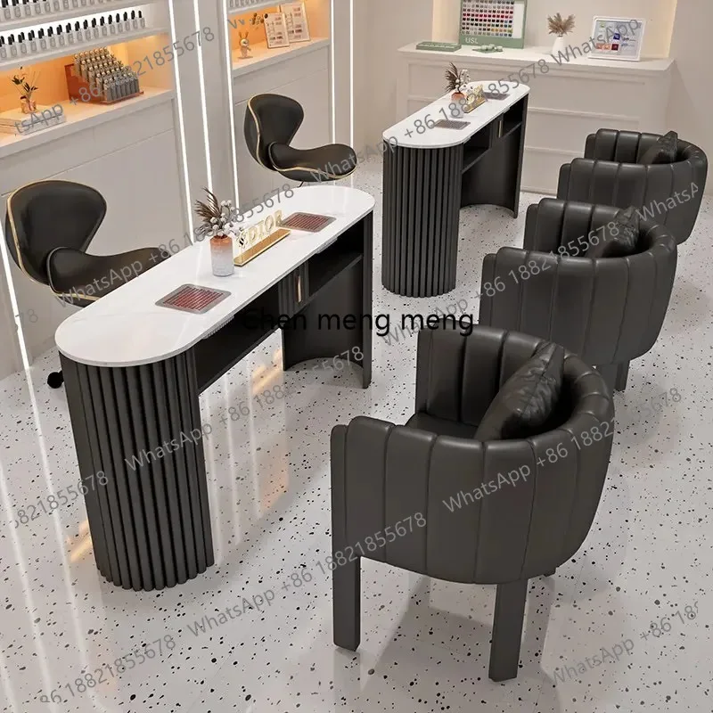 

Nordic Minimalist Style Nail Tables Luxury Elegant Nail Table Manicure Storage Nageltisch Mit Absaugung Salon Furniture