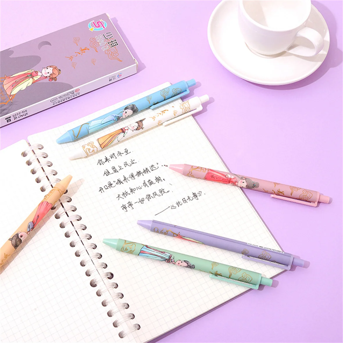 3/6 stücke niedlichen Cartoon Mädchen Gel Tinte Stift Set St. Stift Spitze schwarze Tinte schnell trocknen Stift Presse Aktion neutralen Stift Schul bedarf Büro