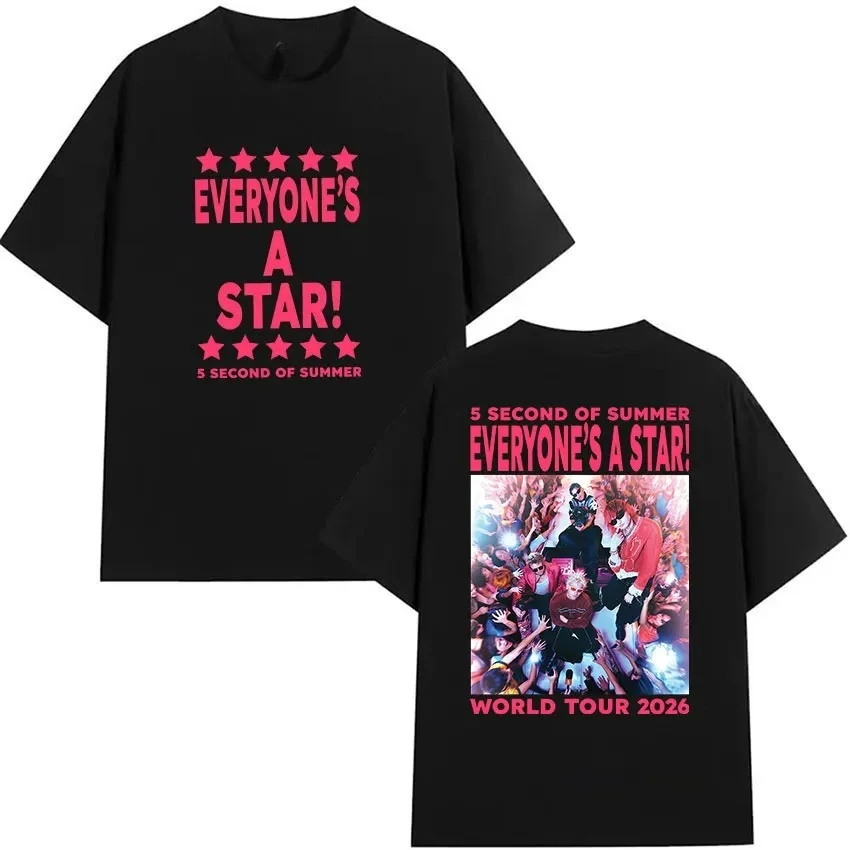 Unisex Hip Hop Punk Fashion Short Sleeve T Shirt 5 Seconds of