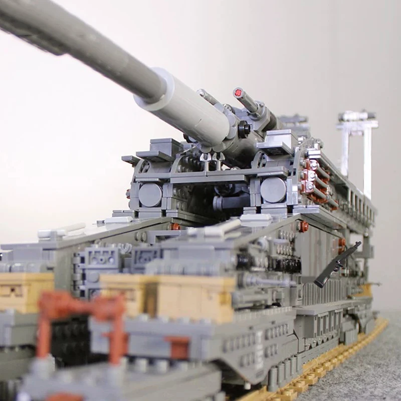 3846PCS WW2 Tedesco Gustav Modello Pesante Blocchi di Costruzione Dora Carro Armato Treno Cannone TM3-12 Ferrovia Assemblare Mattoni Giocattolo Regalo Per Il Capretto Ragazzo