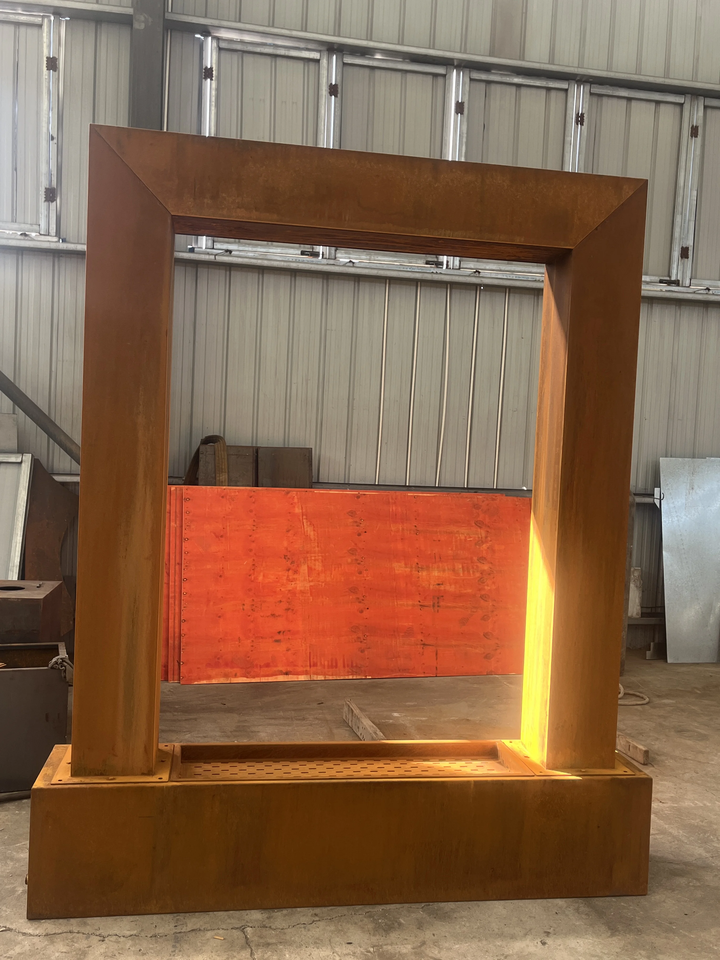 

Garden Decorative Water Feature Corten Steel Water Landscape Modern Waterfall