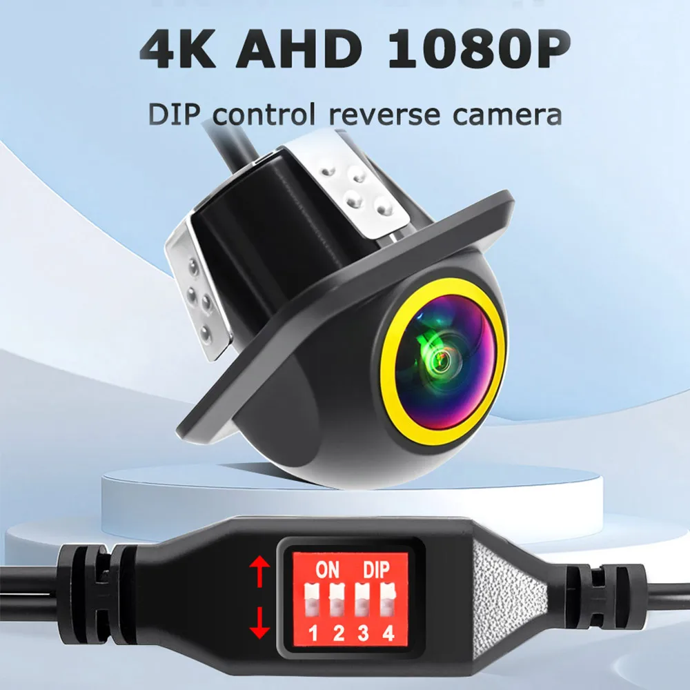 DIP Switch AHD 1080P Car Rear View Camera Starlight Night Vision Waterproof Drill‑mount Backup Parking Camera Support AHD 720P
