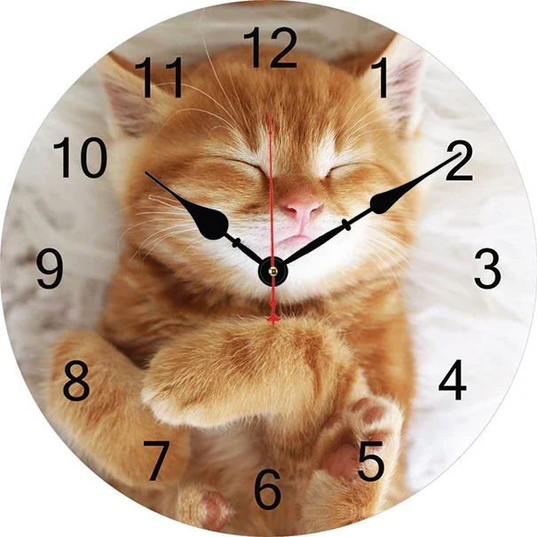 Pet Cat Wall Clock Modern Design Living Room Bedroom Office Decoration Kitchen Clock Art Wall Watch Home Decor