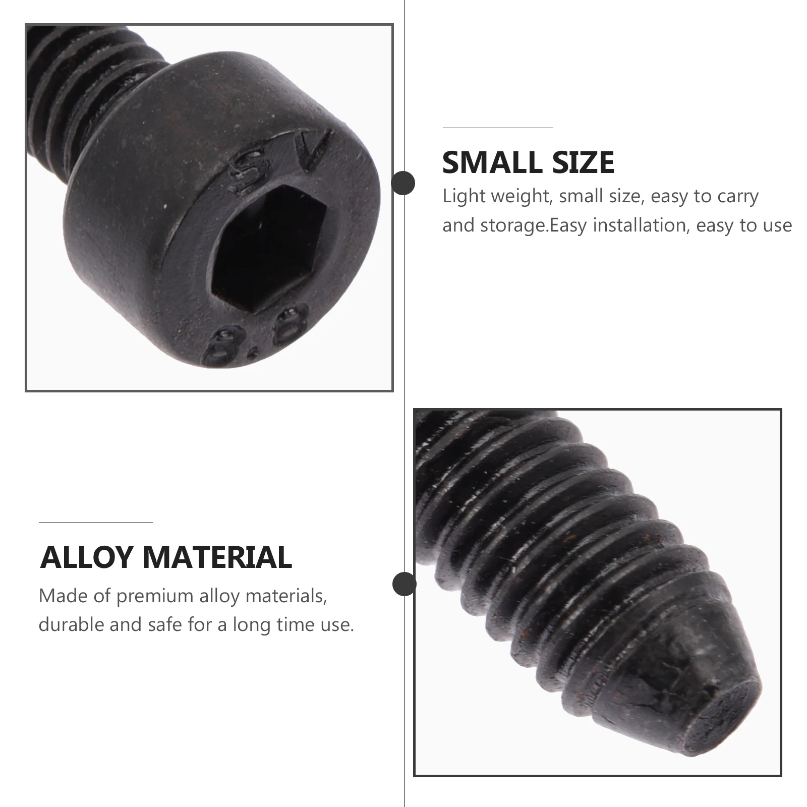 

5 Pcs Guitar Saddle Bridge Screw String Fixing Screws Tremolo Parts Black Alloy Hexagonal