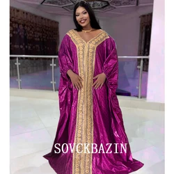 Newest 2024 Design Basin Tissu African Dresses For Women Riche Bazin Original Robe Nigeria Traditional Brocade Embroiderey Dress