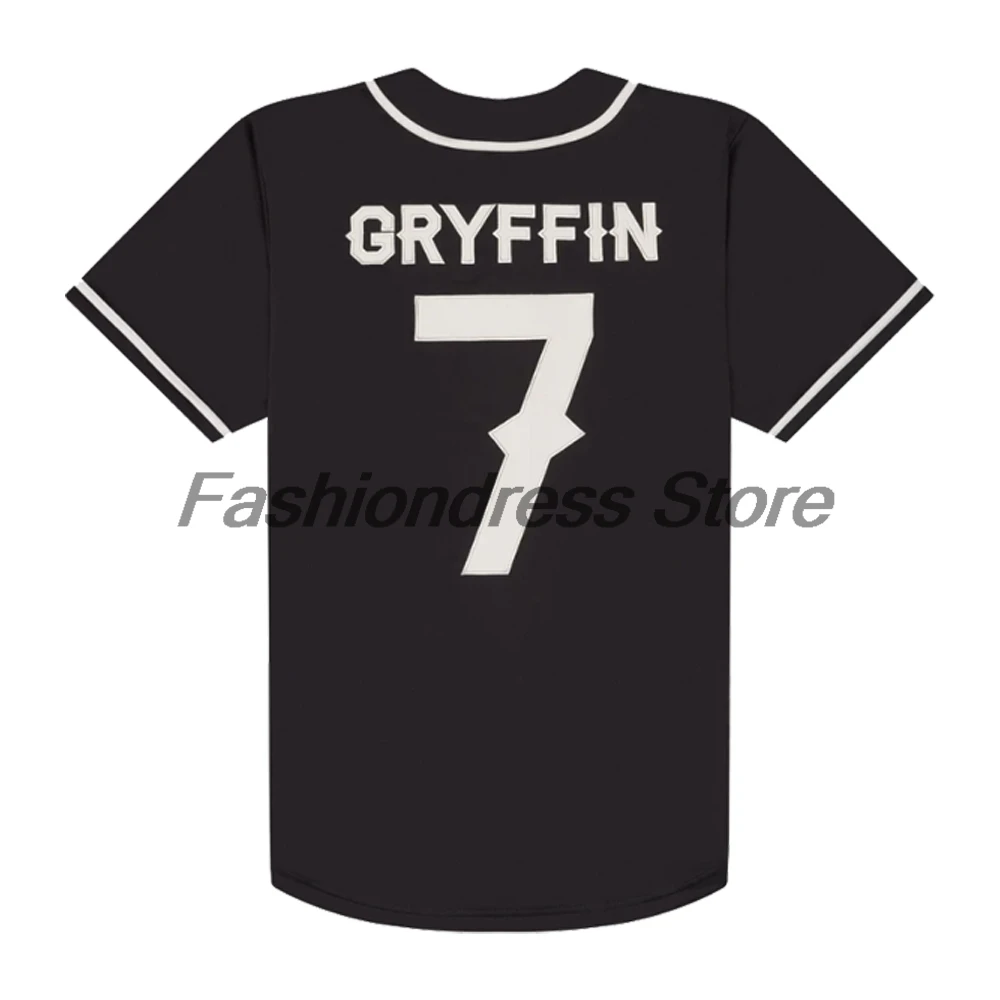 Gryffin Katakana Baseball Jersey Music Festival 2026 V-Neck Short Sleeve Button-up Shirts Women Men Streetwear Tops