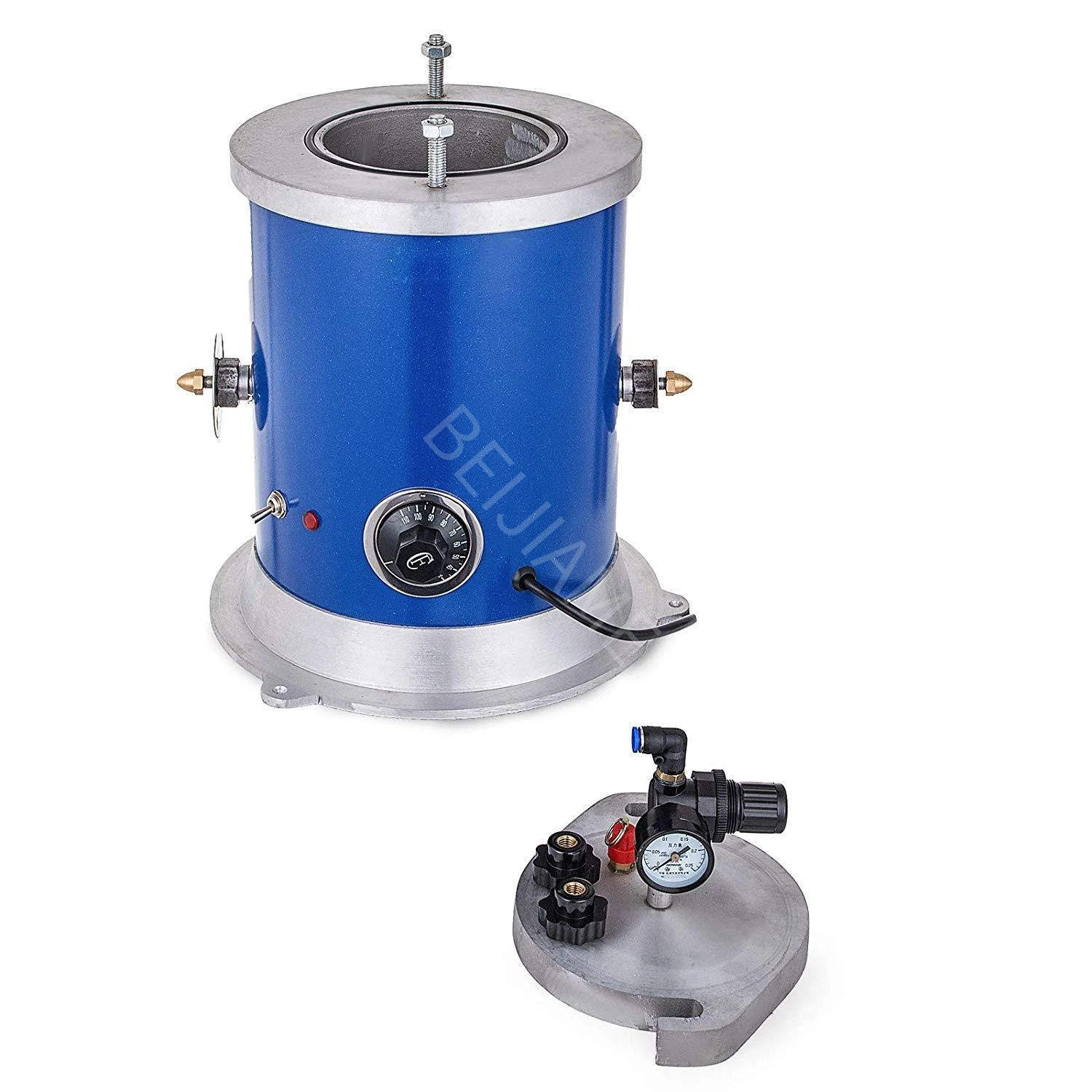 Round Bucket Dual Nozzle Wax Casting Machine Circular Mold Forming Rubber Film Casting Pneumatic Wax Injection Machine