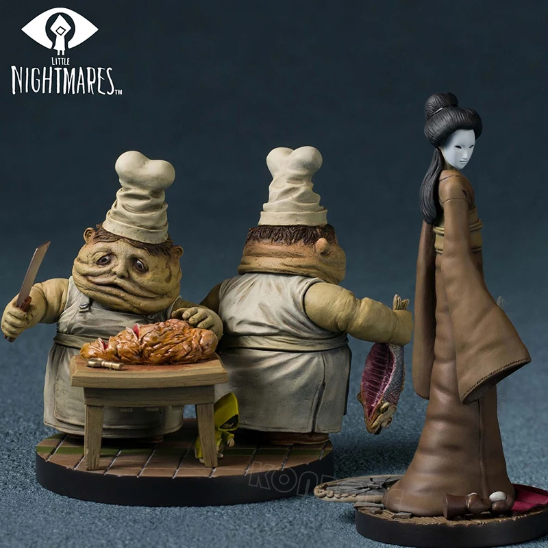 Figuras de acción de Little Nightmares The Lady Anime, 10cm, The Twin Chefs, Mini seis/Mono/monstruo, modelo de figuras de bebé, muñeca de juguete
