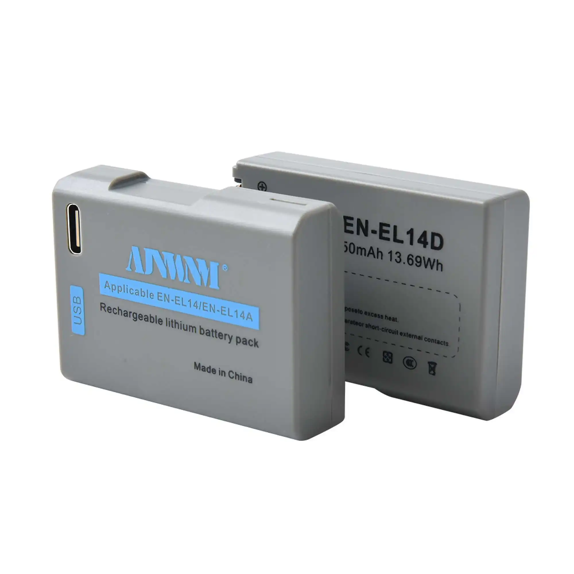 1850mAh EN EL14 EL14a EN-EL14 EN-EL14a بطارية كاميرا بمنفذ USB لنيكون P7000 P7800 D3100 D3400 D3500 D5100 D5300 D5600 P7700