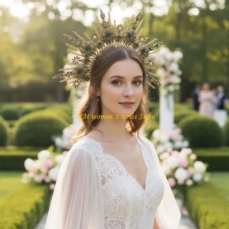 Q39c lua charme diy coroado cocar fazendo elegante ornamento cabelo para festas nupciais fotografia adereços