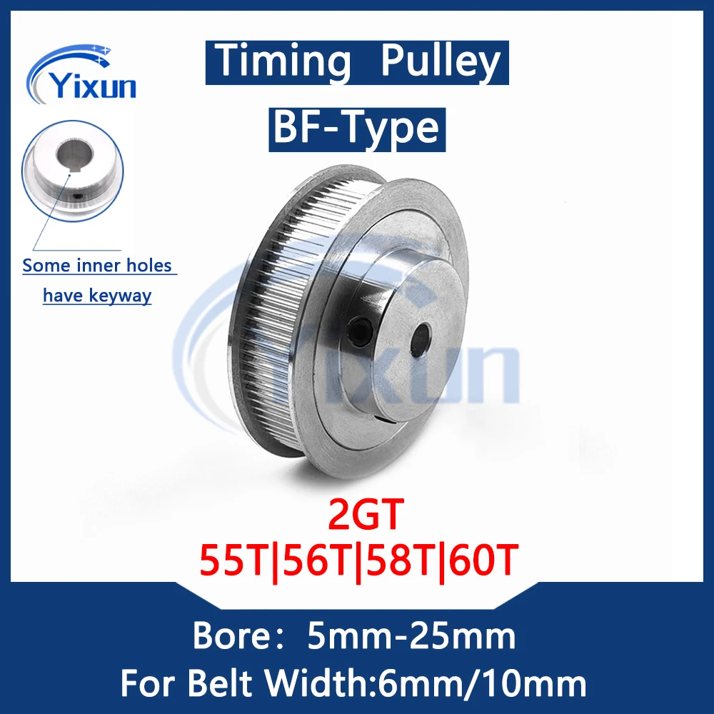 

2GT G2M 55 56 58 60 Teeth Timing Pulley Bore 5mm-25mm Fit Belt Width 6/10mm GT2 Synchronous Wheel Pulley Gear 3D Printer Parts