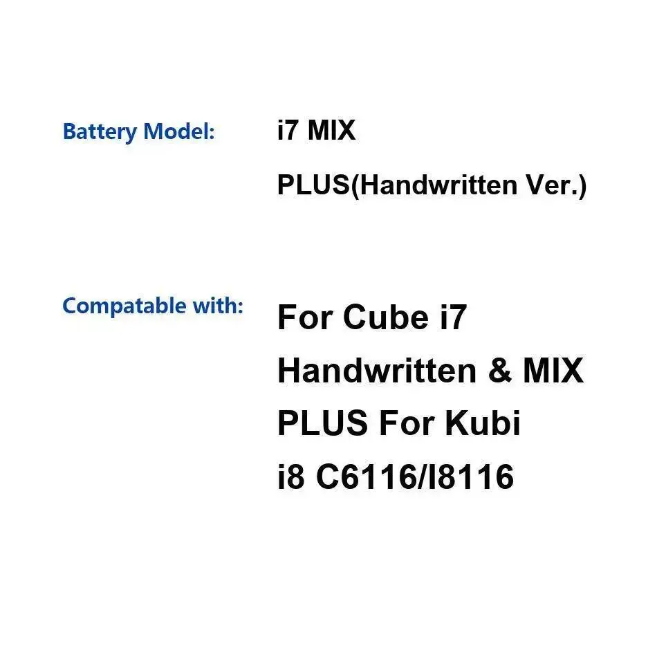 لـ Alldocube Cube I7 مكتوب بخط اليد وMix Plus I8 C6116 I8116 Ver. بطارية كمبيوتر محمول متينة 5100 مللي أمبير