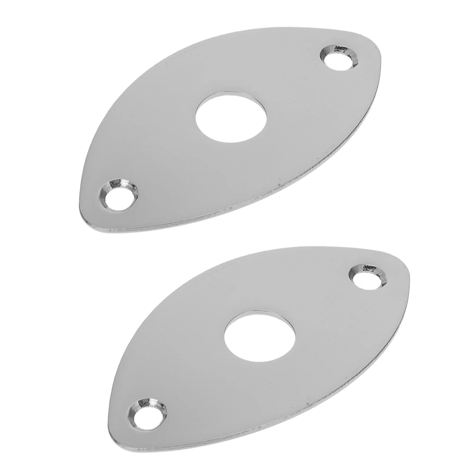 

2 pcs Electric Guitar Jack Cover Zinc Alloy Cat-eye Shape Outer Pad Silver Compatible With Bass Guitar Accessories