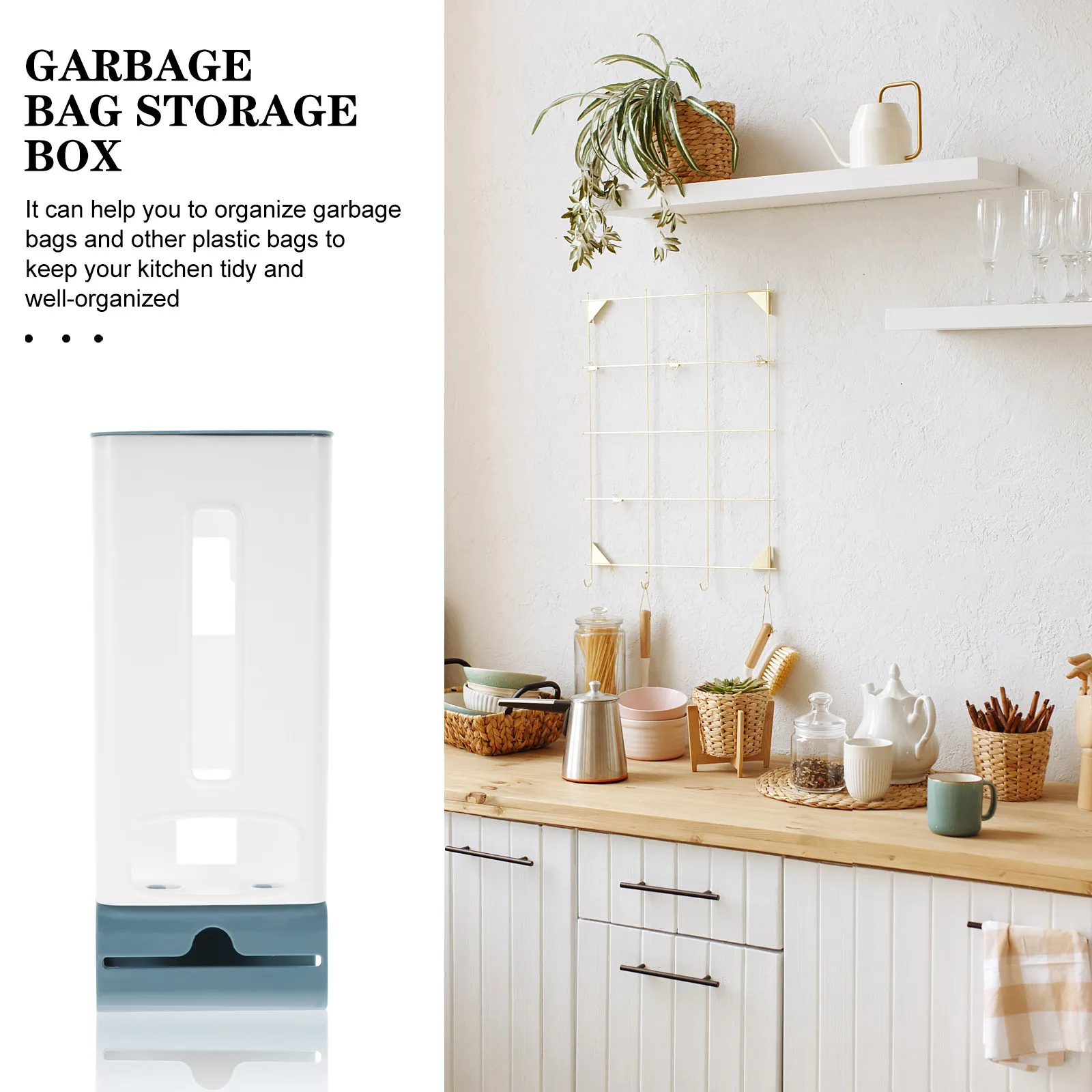 Wall Mounted Plastic Bag Dispenser for Garbage Bags – Space-Saving Vertical Roll Organizer