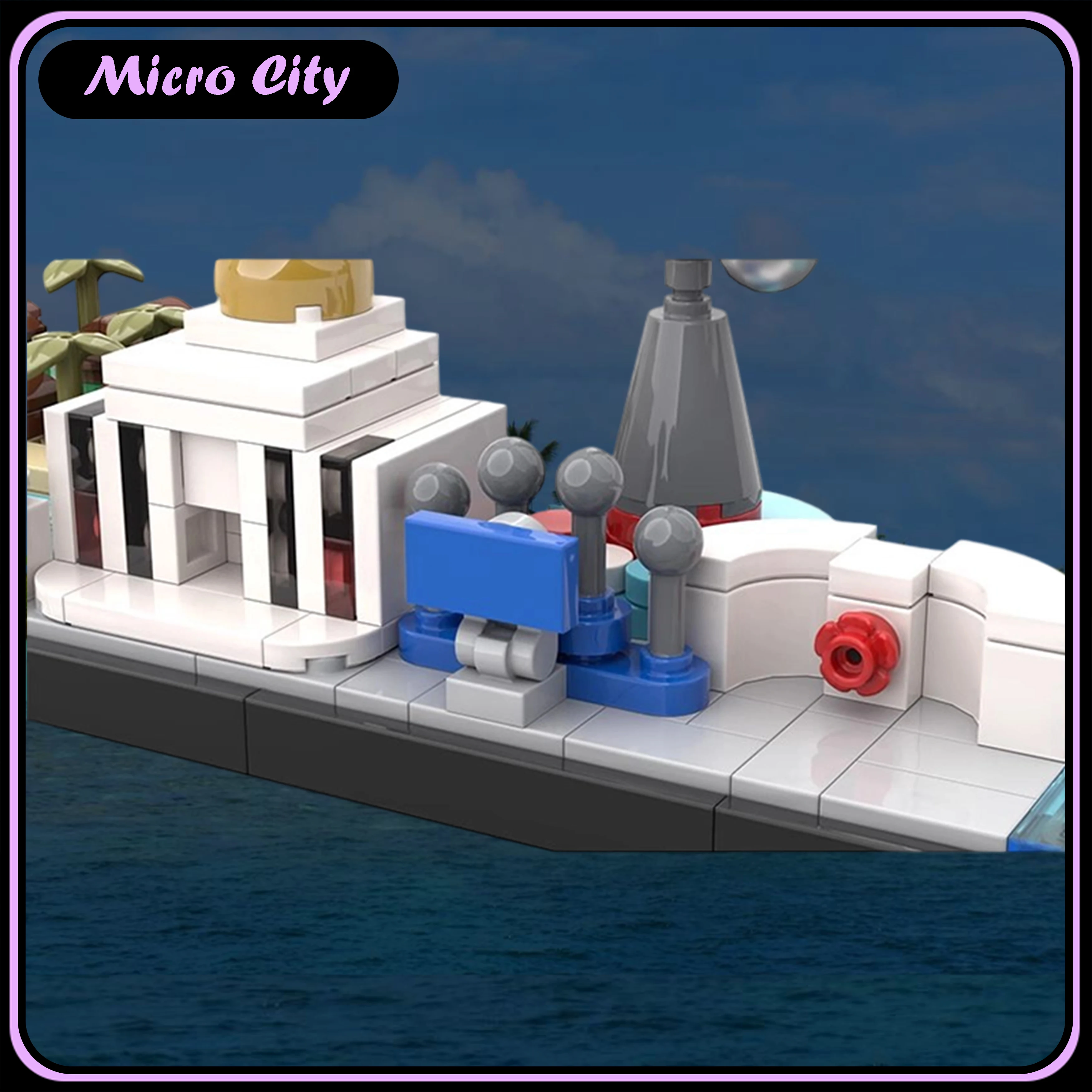 MOC Micro City Skyline Malediven, DIY Miniatuur Architectuur Bouwstenen Model, Creatieve Assemblage Display Set modellen geschenken