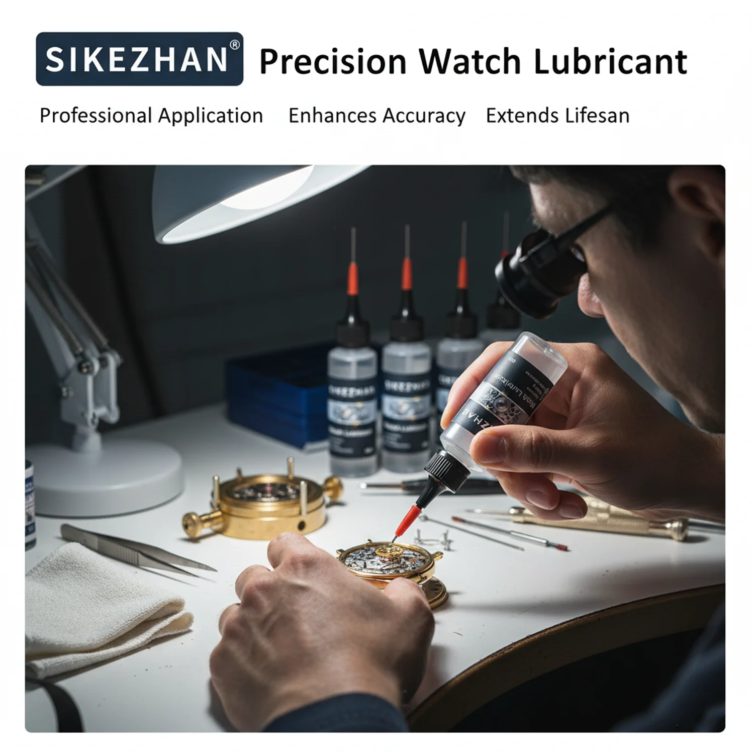 Premium Watch Lubricant Oil with Precision Needle Tip Gear Cleaning Noise Reduction Liquid for Mechanical Clock Repair Tools