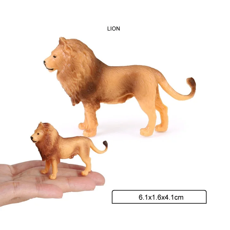 Mini Wild Jungle Zoo Farm Animal Models Action Figures Tiger Panda Lion Collection Model Doll Educational Toy for Children Gifts