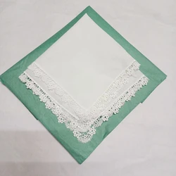 Set of 12 Fashion Ladies Handkerchiefs White Cotton Lace Weddding Bridal Handkerchief For Mother of Bride weddings Gifts 30*30CM