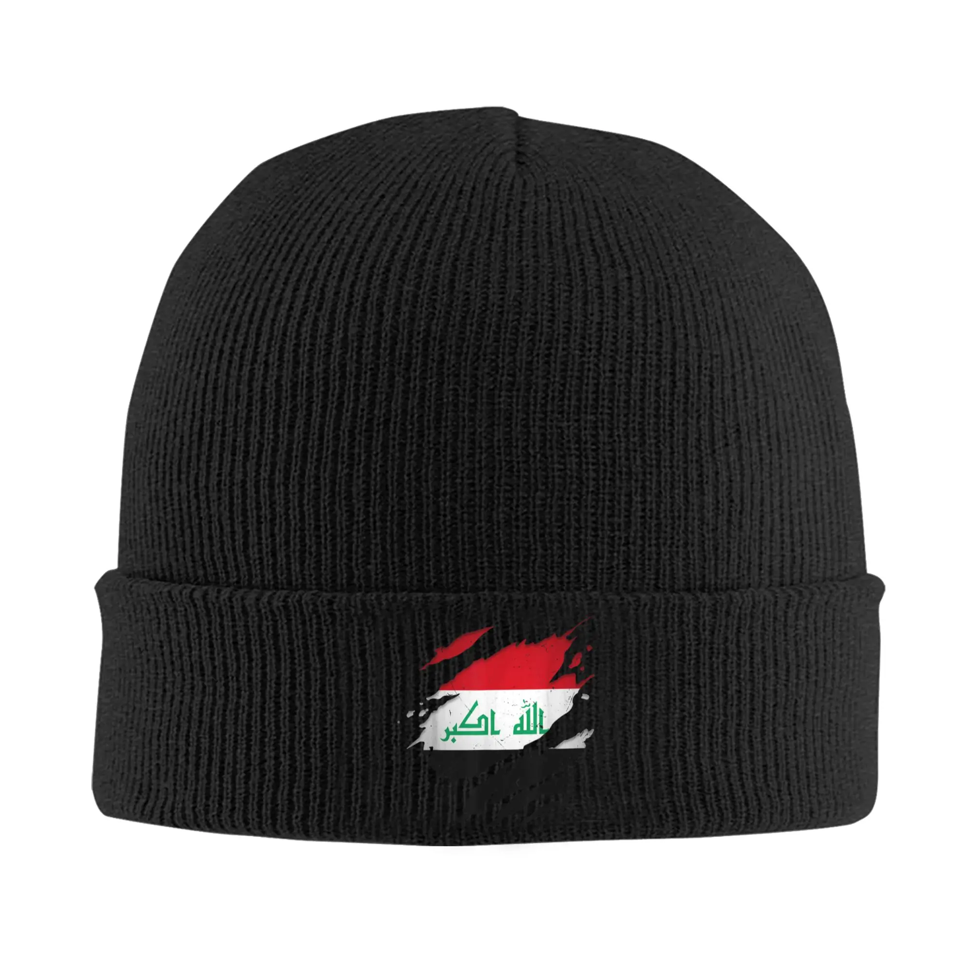 Proud Iraqi Design Iraq Flag Knitted Hat Women's Men's Beanie Autumn Winter Hat  Warm Cap