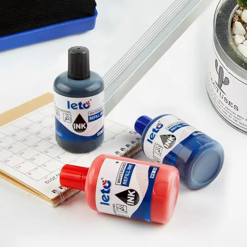 1 Box 100ml Whiteboard Marker Ink Refill Fluids Red Blue Black Green Colors Compatible with All Erasable Whiteboard Markers