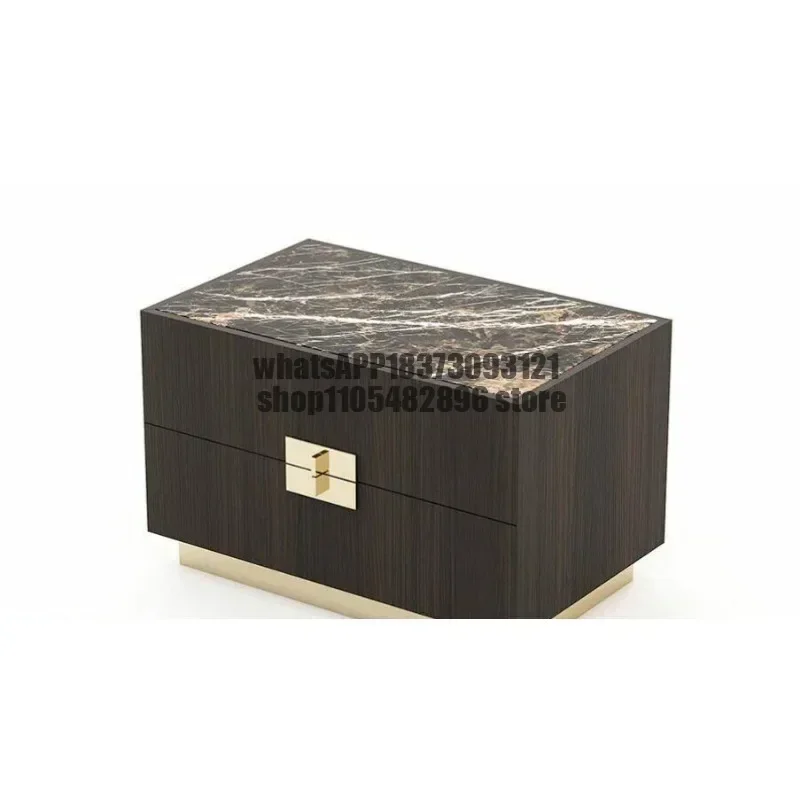 High-end simple modern creative natural marble treasure box bedside table mini