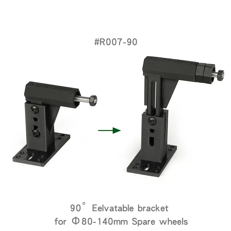 Simulation Spare Tire Bracket Adjustable Height 80/140mm Tire for 1/8 1/10 RC Crawler Car Traxxas TRX4 TRX6 AXIAL RC4WD Parts