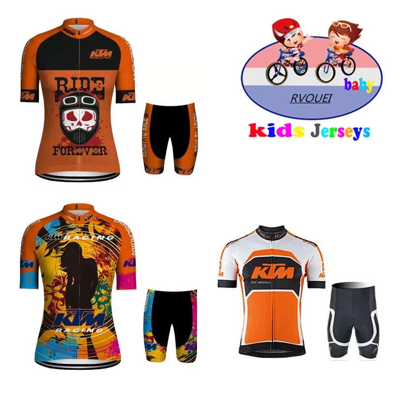 Ktm Racing Bicycle Children Cycling Clothing Kids Shirts Suit Breathable Quick Drying Shorts Set Ropa Ciclismo Boys Mtb Bike