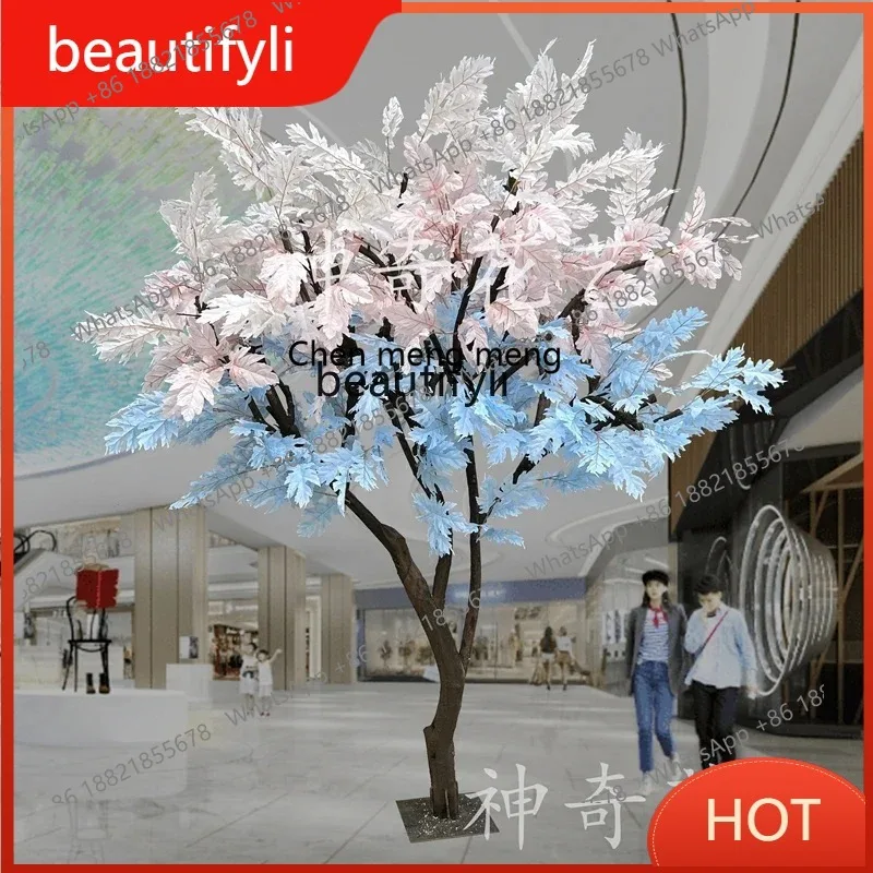 A85 Artificial Oak Shaped Tree Maple Tree Large Floral Green Plant Wishing Tree Shopping Mall Indoor Sales Office Decoration