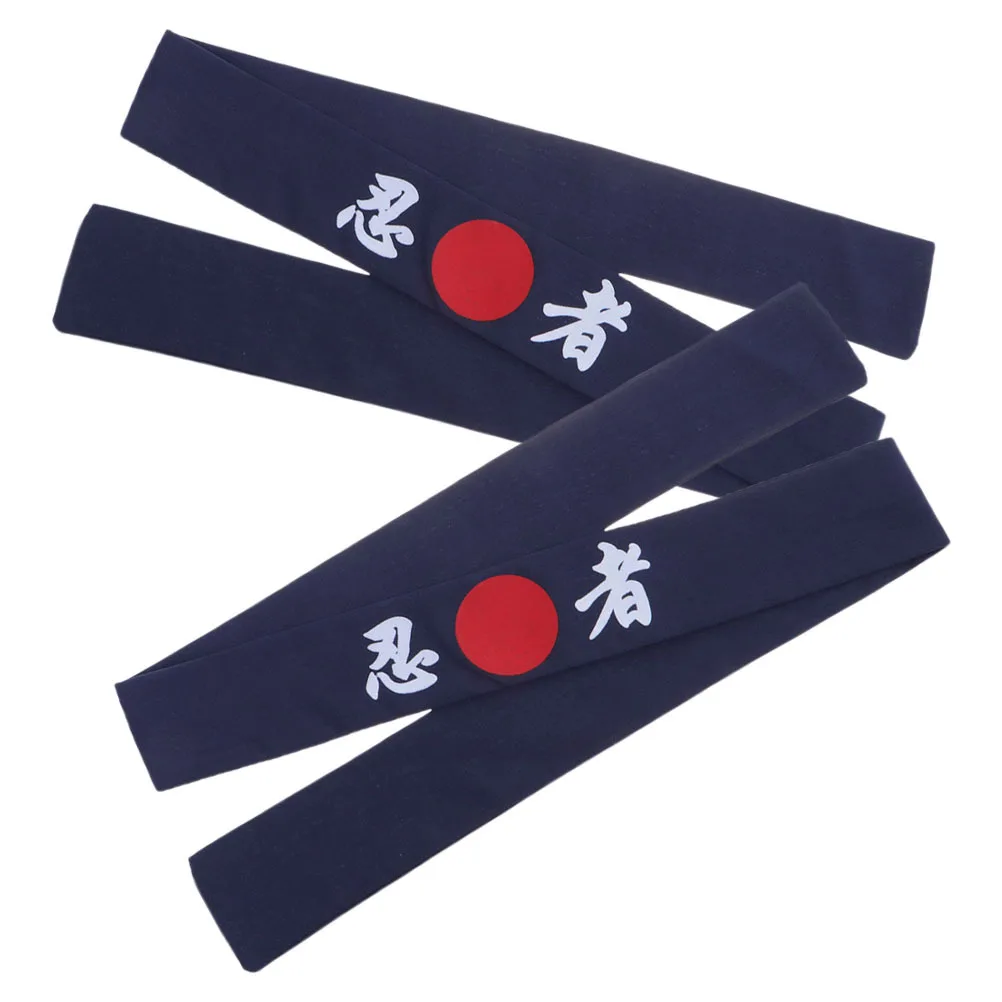 2Pcs Chef Headband Japanese Style Breathable Cloth Wide Headbands for Cooking Karate Sushi Workout Yoga Men Women