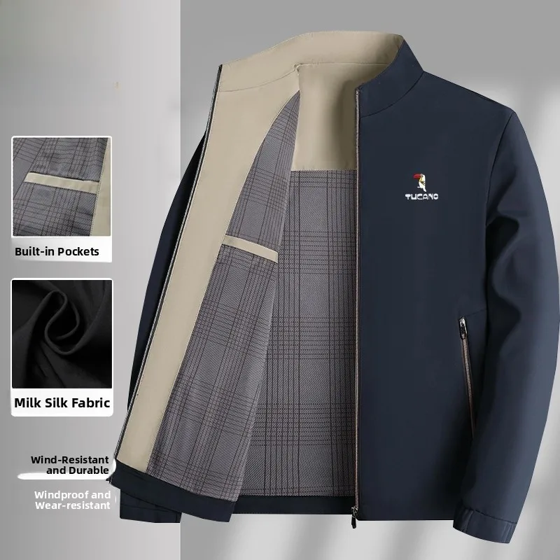 

Slim Fit Spring Autumn Jaet Men's Lightweight Casual Sle Fce Lined No Iron Treaent Polyester Nylon Cosite Fiber