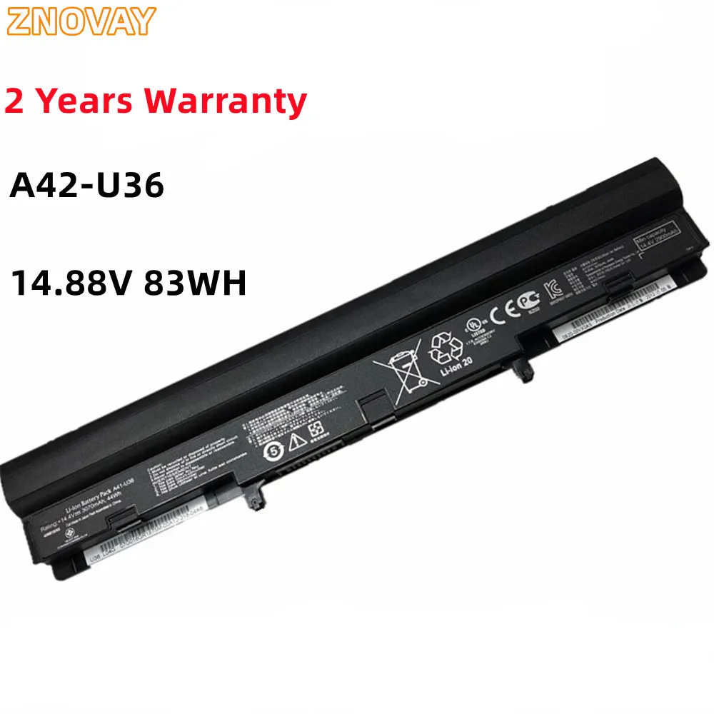 

ZNOVAY A42-U36 14.88V 83WH Battery 5600MAH 83WH for ASUS A41-U36 U32 U32U U36 U36J U36JC U36S U36SD U36SG U44 U44S U82 U82E U84