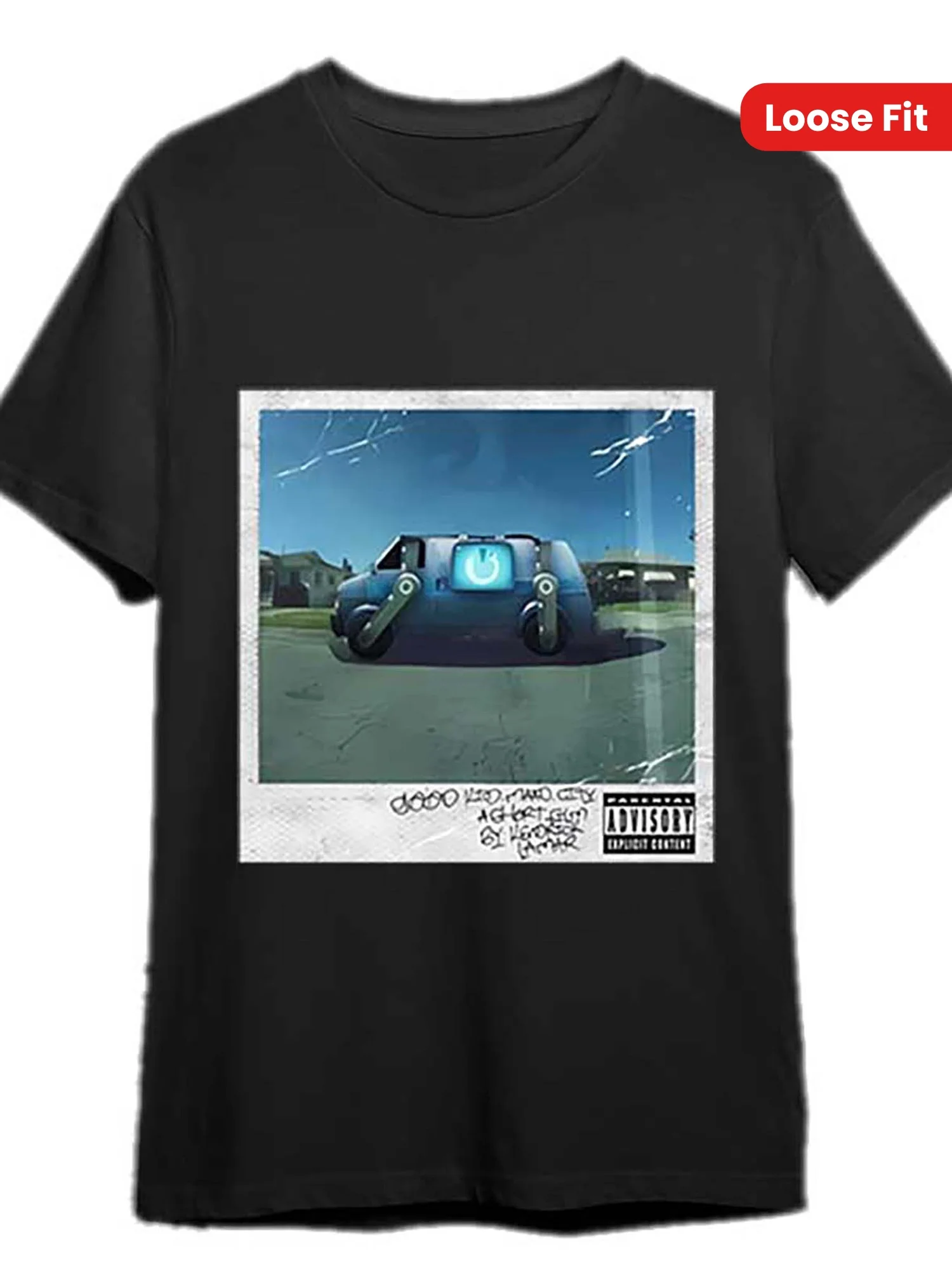 

[Cotton Hip Hop Tee] Cotton Men's Casual T-Shirt - Loose Fit, Unique Graphic Design, Short Sleeve, Round Neck