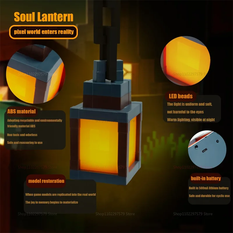 شعبية بكسل فانوس ضوء الليل قابلة للشحن 16 لون LED USB جدار سطح المكتب المزاج مصباح لغرفة النوم غرفة المعيشة الاطفال ضوء الليل #4