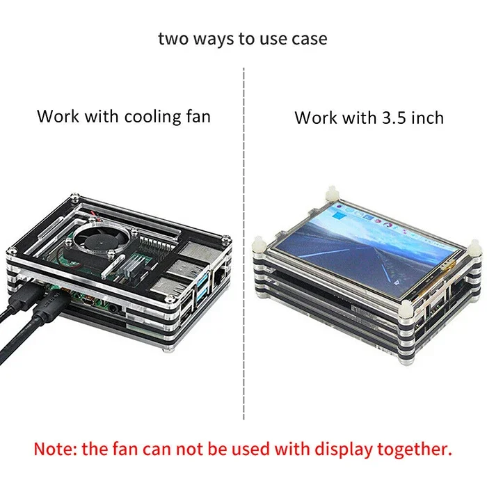 Raspberry Pi 4 Model B 4GB RAM Starter Kit with board,3.5 inch LCD display,Acrylic case,heatsink and fan