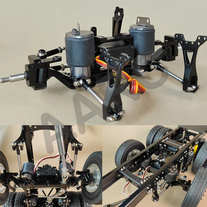 

for 1/14 Tamiya RC Truck SCANIA 770S VOLVO BENZ Arocs MAN Car Mid-steering Axle Airbag Suspension Forward Steering Linkage