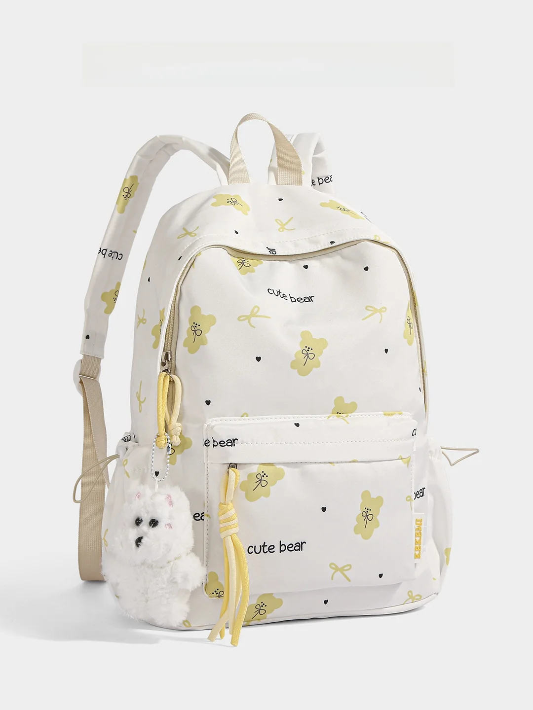 CharlieKitty Official Women's Backpack 2026 New Double Shoulder Bag Casual Simple Style Square Shape Zipper Closure Unisex