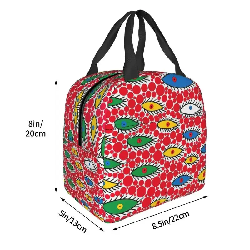 야요이 쿠사마 눈 하늘, 재사용 가능 도시락, 여성용 방수 보온 쿨러, 식품 절연 도시락 가방, 학교 어린이
