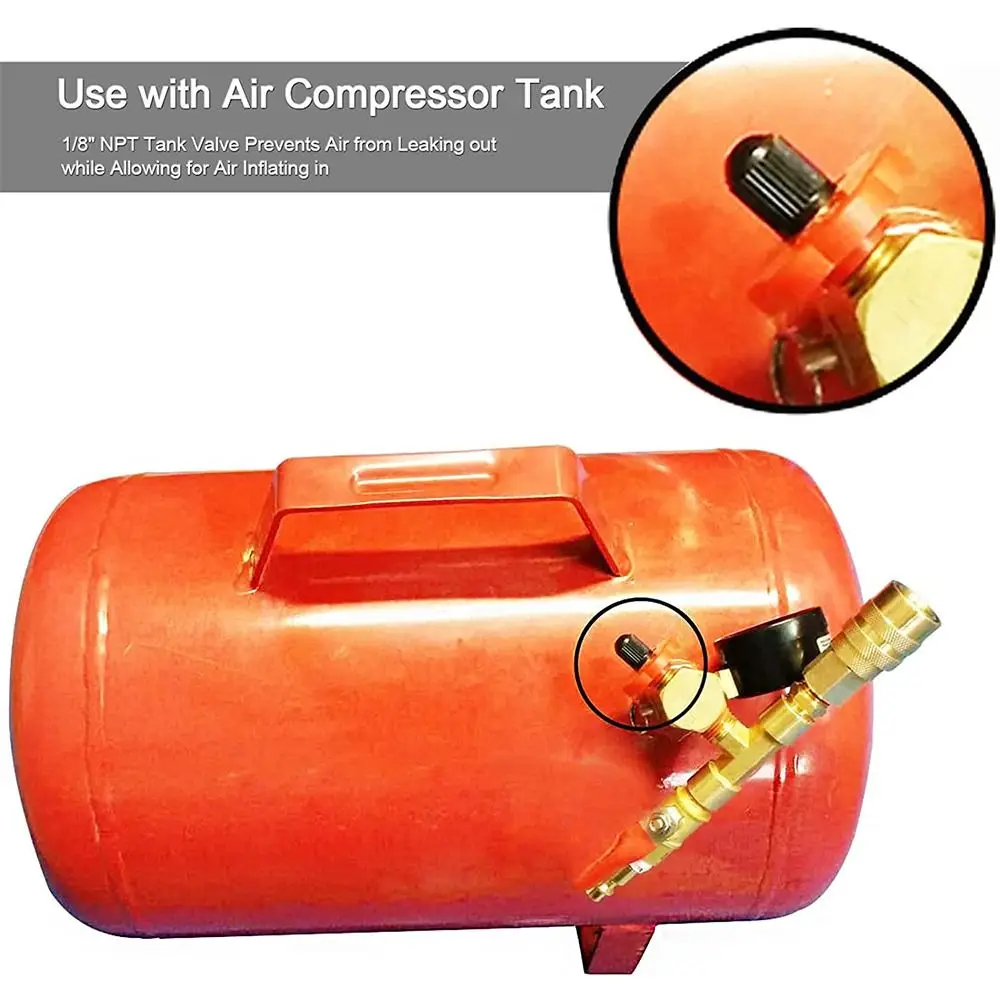 

Профессиональный 1/4 NPT 1/8 NPT M10 воздушный компрессор, резервуары, наполнительный клапан, антикоррозийная латунь, клапан Шредера, медный клапан для шин