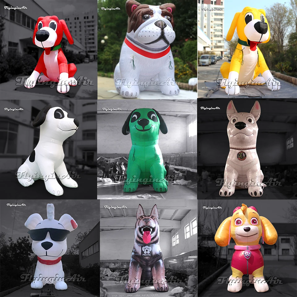 Globo inflable gigante de perro de 4m/5m/6m de altura, cachorro de dibujos animados inflable, bulldog inflable para decoración de parques