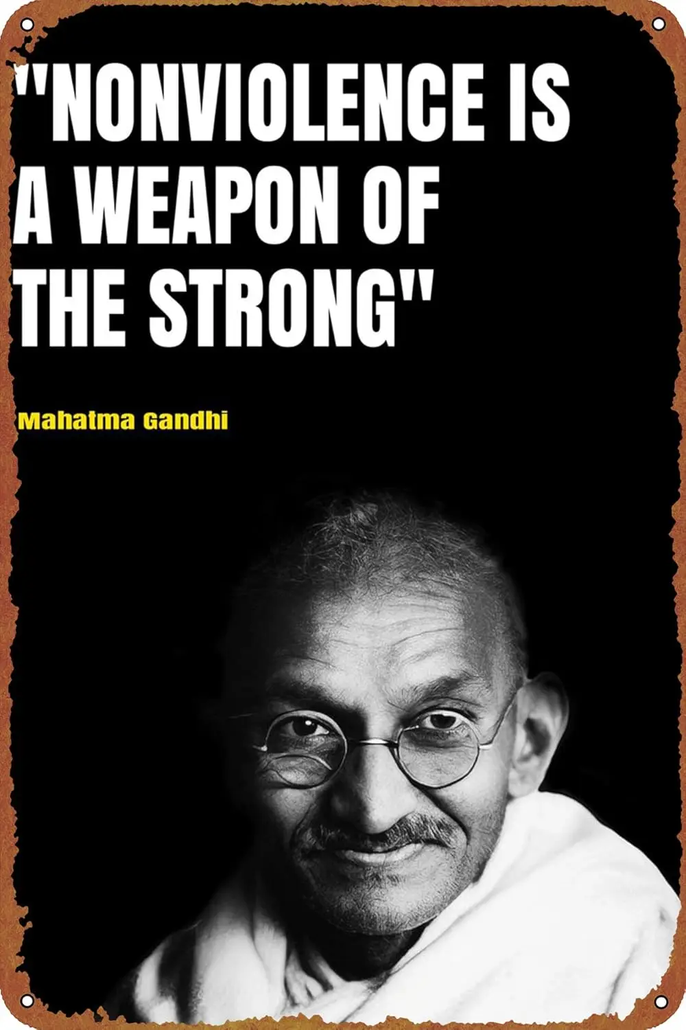 Mahatma Gandhi Quotes Poster Retro Vintage Funny Metal tin Sign Outdoor Kitchen Decor Bar Pub Club Cafe Home Indoor Home Wall De