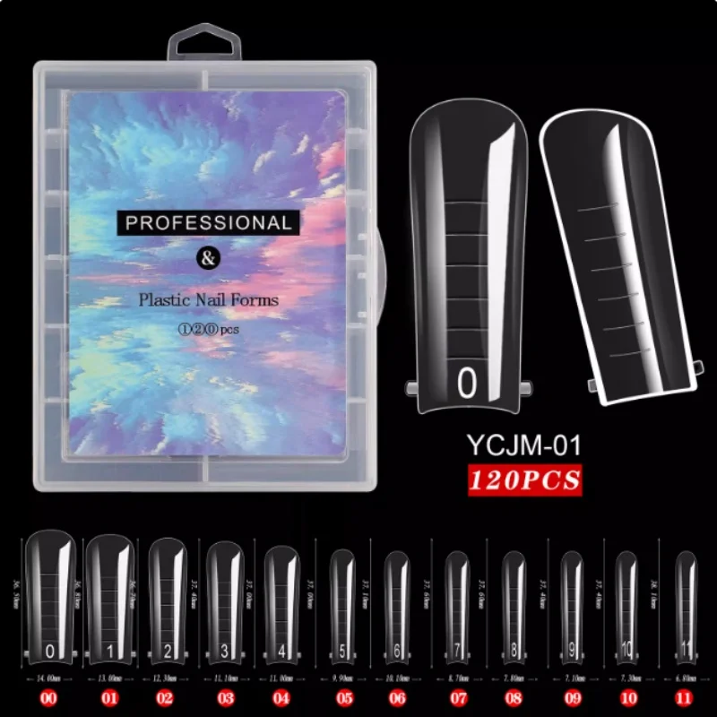 

120 шт./упак. Модели для маникюра, кристаллические безбумажные формы для наращивания, быстросъемные накладные формы для ногтей, аксессуары для нейл-арта