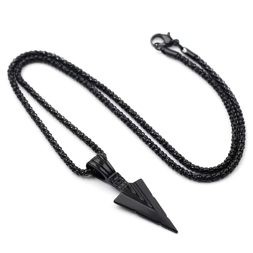 Hot-Selling Personalized Triangular Spearhead Men's Alloy vintage Arrow Necklace Pendant Wholesale, Versatile Jewelry