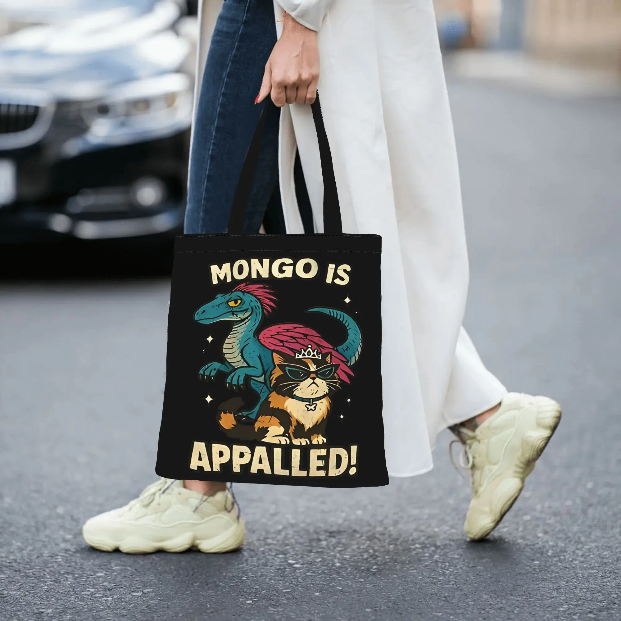 Mongo Is Appalled! Dungeon Crawler Carl canvas tote bag,  urban style for daily shopping and casual outings