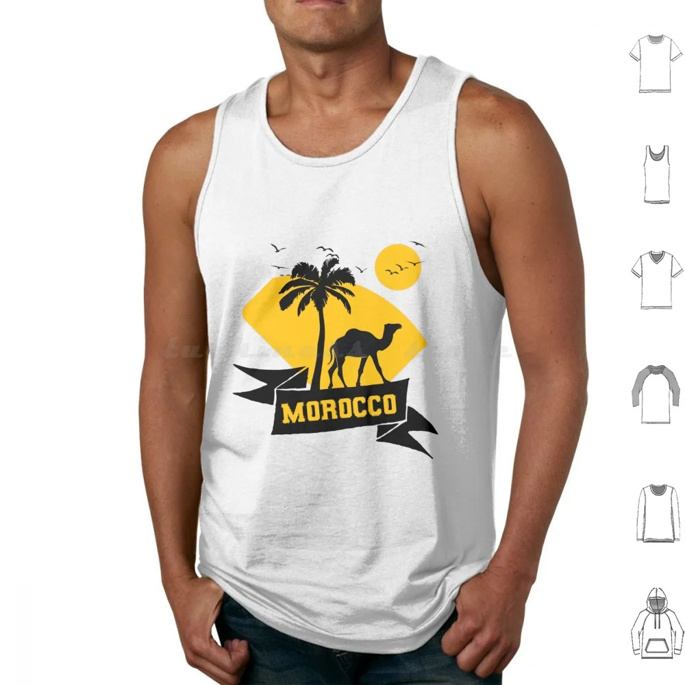 Morocco Horizon Tank Tops Vest Sleeveless Sahara Desert Fashion Art Golden Sands Nature Inspired Vibes Travel